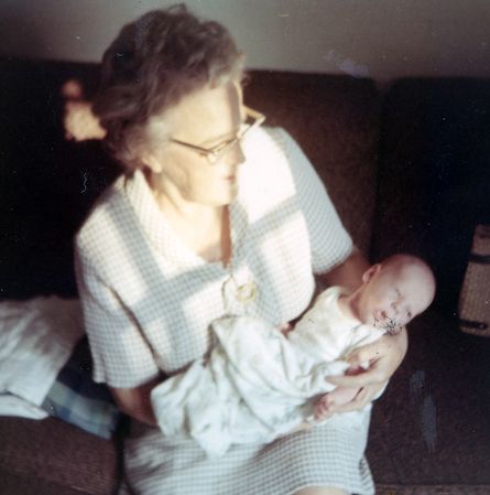 Grandma Lucas and baby me.[a]