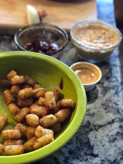 Tots and sauces.