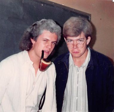 Me and Ken as old folks, 1986.
