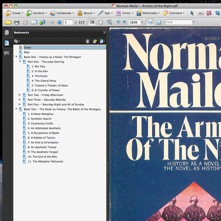 Adding bookmarks to the PDF.